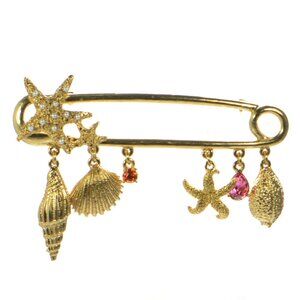 Oscar De La Renta Shoreline Shell Pin Brooch